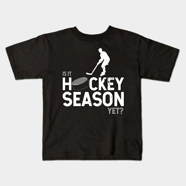 Hockey lovers can't wait for hockey season hockey skater graphic Kids T-Shirt by Gold Wings Tees